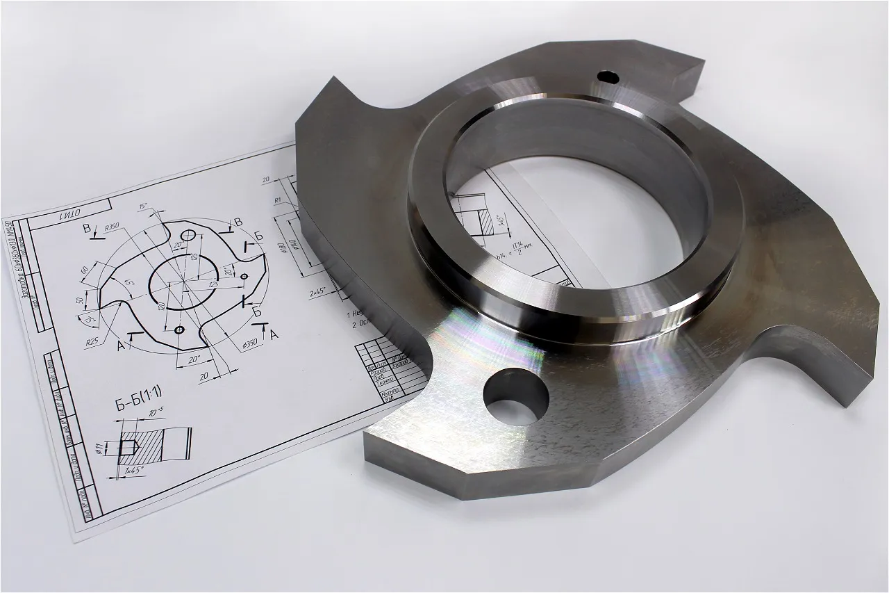 Нож измельчителя (шреддера) из NM 450, сделанный на наших станках